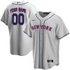 Custom New York Mets Grey Jersey - All Stitched