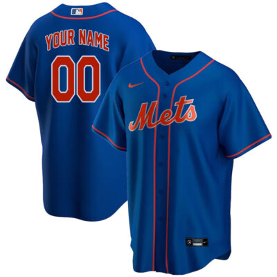 Custom New York Mets Royal Alternate Jersey - All Stitched