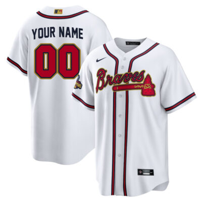 Alternative view of Atlanta Braves Custom Gold Trim 2022 World Champions Jersey - All Stitched
