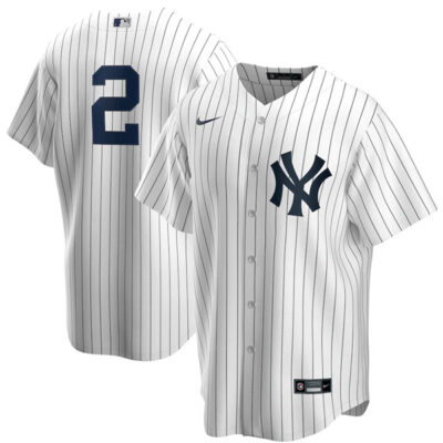 Alternative view of Derek Jeter New York Yankees White Jersey - All Stitched