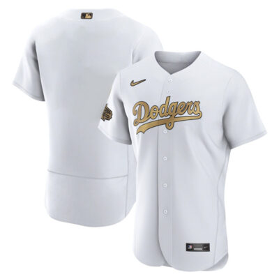 Alternative view of Los Angeles Dodgers Blank 2022 All-Star Game White Team Jersey - All Stitched