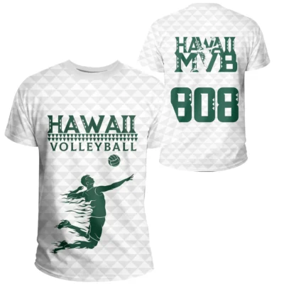 Volleyball Sport Hawaii Kakau T-shirt White