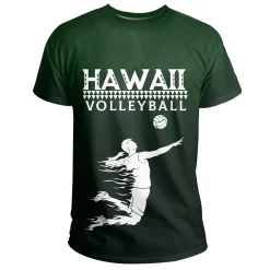 Alternative view of Volleyball Sport Hawaii Kakau T-shirt Green