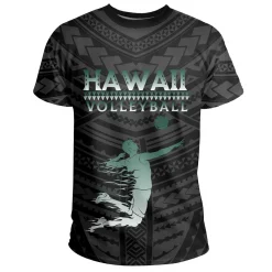 Alternative view of Volleyball Sport Hawaii Kakau Polynesian T-shirt Black