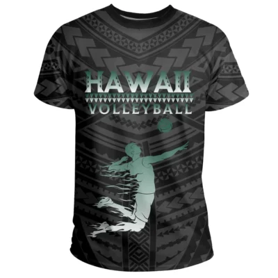 Alternative view of Volleyball Sport Hawaii Kakau Polynesian T-shirt Black