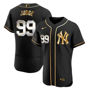 Aaron Judge New York Yankees Black Gold Jersey - All Stitched