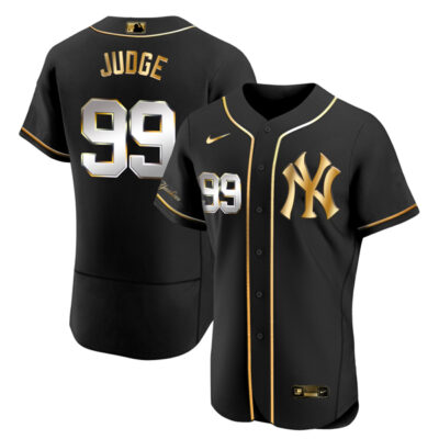 Aaron Judge New York Yankees Black Gold Jersey - All Stitched