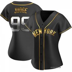 Alternative view of Aaron Judge New York Yankees Black Gold Jersey - All Stitched