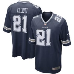 Ezekiel Elliott Dallas Cowboys Navy Jersey - All Stitched