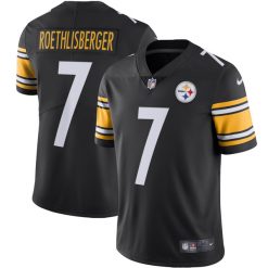 Alternative view of Ben Roethlisberger Pittsburgh Steelers Black Jersey - All Stitched