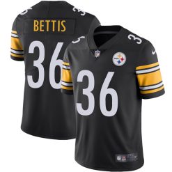 Alternative view of Jerome Bettis Pittsburgh Steelers Black Jersey - All Stitched