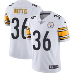 Alternative view of Jerome Bettis Pittsburgh Steelers White Jersey - All Stitched