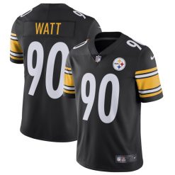 Alternative view of T.J. Watt Pittsburgh Steelers Black Game Jersey - All Stitched