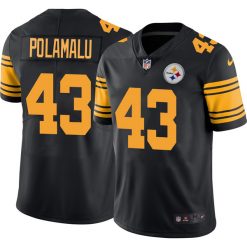 Alternative view of Troy Polamalu Pittsburgh Steelers Color Rush Jersey - All Stitched