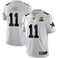 Micah Parsons Dallas Cowboys White Gold Vapor Limited Jersey - All Stitched