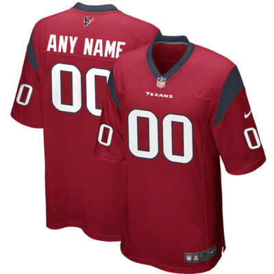 Custom Houston Texans Red Alternate Jersey - All Stitched