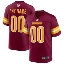 Alternative view of Custom Washington Commanders Game Jersey - All Stitched