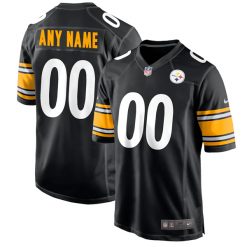 Custom Pittsburgh Steelers Black Game Jersey - All Stitched