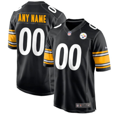 Custom Pittsburgh Steelers Black Game Jersey - All Stitched