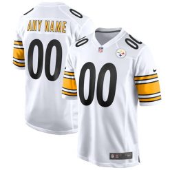 Custom Pittsburgh Steelers White Game Jersey - All Stitched