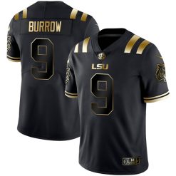 Joe Burrow LSU Tigers Football Black Gold Jersey w/ SEC Patch - All Stitched