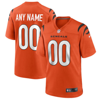 Custom Cincinnati Bengals Orange Game Jersey - All Stitched