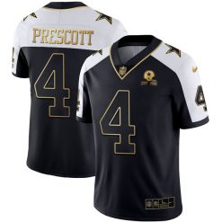 Dak Prescott Dallas Cowboys Alternate Black Gold Jersey - All Stitched