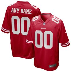Custom San Francisco 49ers Home Game Jersey Scarlet/Red - All Stitched
