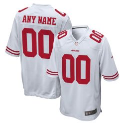 Custom San Francisco 49ers Away Game Jersey White - All Stitched