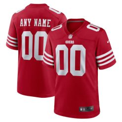 Custom San Francisco 49ers Red/Scarlet Throwback Game Jersey - All Stitched