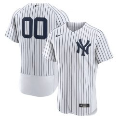 Alternative view of Custom New York Yankees White Jersey Home Pinstripe – All Stitched