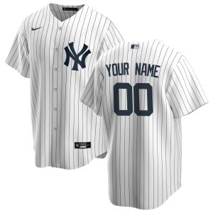 Custom New York Yankees Home Jersey White Pinstripe – All Stitched