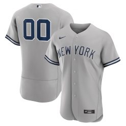 Alternative view of Custom New York Yankees Away Jersey Grey – All Stitched