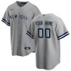 Custom New York Yankees Away Jersey Grey – All Stitched