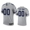 Dallas Cowboys Custom Grey Inverted Legend Jersey - All Stitched
