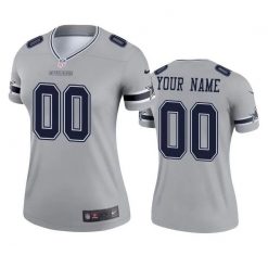 Alternative view of Dallas Cowboys Custom Grey Inverted Legend Jersey - All Stitched
