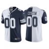 Dallas Cowboys Custom Navy White Split Jersey – All Stitched