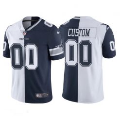 Dallas Cowboys Custom Navy White Split Jersey – All Stitched
