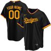 Custom Los Angeles Dodgers Lakers Night Black Jersey – All Stitched