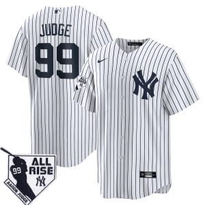 Aaron Judge New York Yankees White Jersey "All Rise" Player Patch – All Stitched