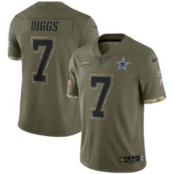 Alternative view of Dallas Cowboys 2022 Salute To Service Olive Limited Jersey - All Stitched