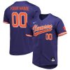 Custom Clemson Tigers Baseball Purple Jersey - All Stitched