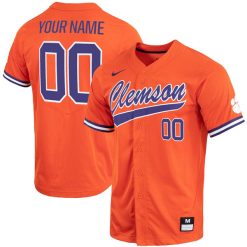 Custom Clemson Tigers College Baseball Orange Jersey - All Stitched