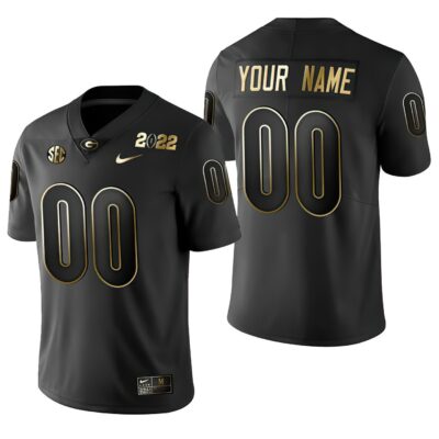 Georgia Bulldogs College Football 2022 Custom Name & Number Stitched Jersey – Black Golden