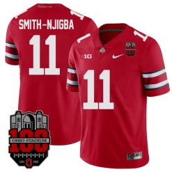 Jaxon Smith-Njigba Ohio State Buckeyes College Football 100th Anniversary Scarlet Jersey - All Stitched