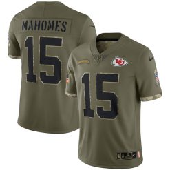 Alternative view of All Players Kansas City Chiefs 2022 Salute To Service Olive Limited Jersey - All Stitched