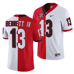 Georgia Bulldogs College Football Red White Split Edition Jersey - All Stitched