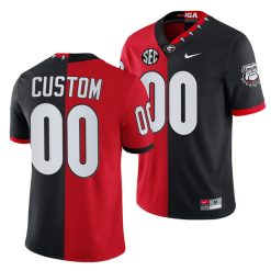 Georgia Bulldogs College Football Red Black Split Edition Custom Jersey - All Stitched