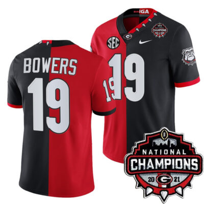 Georgia Bulldogs College Football 2021 Championship Red Black Split Edition Jersey - All Stitched