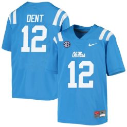Kinkead Dent Ole Miss Rebels College Football Jersey - Powder Blue